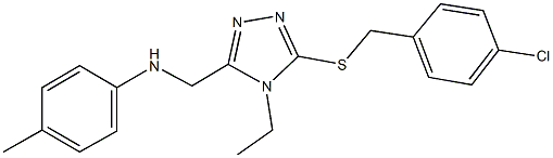 N-({5-[(4-chlorobenzyl)sulfanyl]-4-ethyl-4H-1,2,4-triazol-3-yl}methyl)-4-methylaniline,482640-88-0,结构式