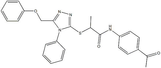 N-(4-acetylphenyl)-2-{[5-(phenoxymethyl)-4-phenyl-4H-1,2,4-triazol-3-yl]sulfanyl}propanamide 结构式
