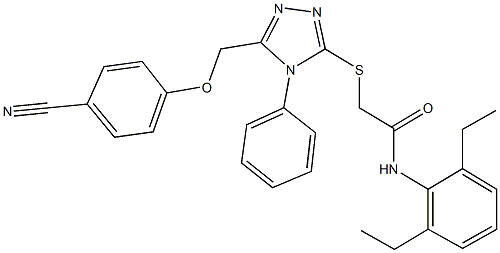 482642-36-4 2-({5-[(4-cyanophenoxy)methyl]-4-phenyl-4H-1,2,4-triazol-3-yl}sulfanyl)-N-(2,6-diethylphenyl)acetamide