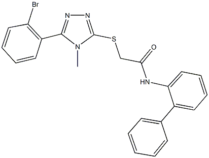 N-[1,1'-biphenyl]-2-yl-2-{[5-(2-bromophenyl)-4-methyl-4H-1,2,4-triazol-3-yl]sulfanyl}acetamide 结构式