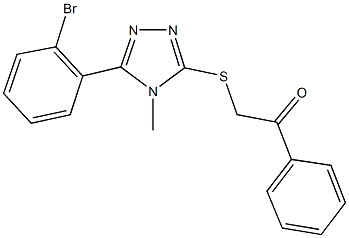 2-{[5-(2-bromophenyl)-4-methyl-4H-1,2,4-triazol-3-yl]sulfanyl}-1-phenylethanone 化学構造式