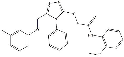 N-(2-methoxyphenyl)-2-({5-[(3-methylphenoxy)methyl]-4-phenyl-4H-1,2,4-triazol-3-yl}sulfanyl)acetamide Structure