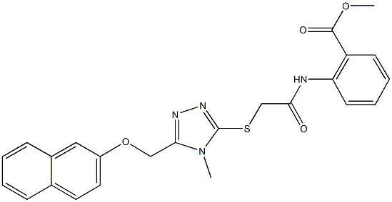 482643-80-1 methyl 2-{[({4-methyl-5-[(2-naphthyloxy)methyl]-4H-1,2,4-triazol-3-yl}sulfanyl)acetyl]amino}benzoate