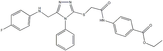 ethyl 4-{[({5-[(4-fluoroanilino)methyl]-4-phenyl-4H-1,2,4-triazol-3-yl}sulfanyl)acetyl]amino}benzoate Structure