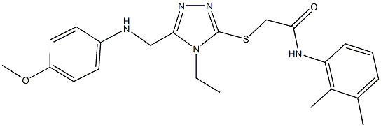 N-(2,3-dimethylphenyl)-2-({4-ethyl-5-[(4-methoxyanilino)methyl]-4H-1,2,4-triazol-3-yl}sulfanyl)acetamide 结构式