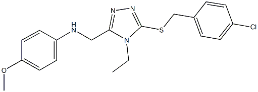 N-[(5-{[(4-chlorophenyl)methyl]sulfanyl}-4-ethyl-4H-1,2,4-triazol-3-yl)methyl]-4-(methyloxy)aniline 结构式