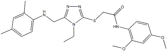 N-(2,4-dimethoxyphenyl)-2-({5-[(2,4-dimethylanilino)methyl]-4-ethyl-4H-1,2,4-triazol-3-yl}sulfanyl)acetamide Structure