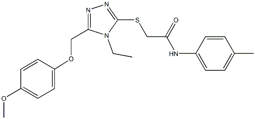 482651-85-4 2-({4-ethyl-5-[(4-methoxyphenoxy)methyl]-4H-1,2,4-triazol-3-yl}sulfanyl)-N-(4-methylphenyl)acetamide