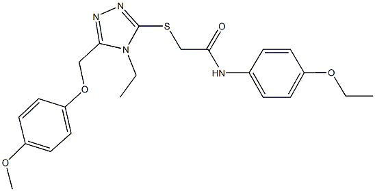 N-(4-ethoxyphenyl)-2-({4-ethyl-5-[(4-methoxyphenoxy)methyl]-4H-1,2,4-triazol-3-yl}sulfanyl)acetamide Struktur