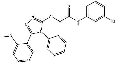 N-(3-chlorophenyl)-2-{[5-(2-methoxyphenyl)-4-phenyl-4H-1,2,4-triazol-3-yl]sulfanyl}acetamide 结构式