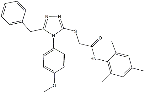 2-{[5-benzyl-4-(4-methoxyphenyl)-4H-1,2,4-triazol-3-yl]sulfanyl}-N-mesitylacetamide Struktur