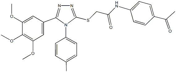 N-(4-acetylphenyl)-2-{[4-(4-methylphenyl)-5-(3,4,5-trimethoxyphenyl)-4H-1,2,4-triazol-3-yl]sulfanyl}acetamide Structure