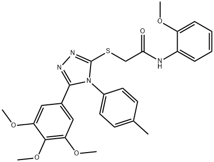 N-(2-methoxyphenyl)-2-{[4-(4-methylphenyl)-5-(3,4,5-trimethoxyphenyl)-4H-1,2,4-triazol-3-yl]sulfanyl}acetamide,482654-33-1,结构式