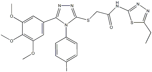 N-(5-ethyl-1,3,4-thiadiazol-2-yl)-2-{[4-(4-methylphenyl)-5-(3,4,5-trimethoxyphenyl)-4H-1,2,4-triazol-3-yl]sulfanyl}acetamide Struktur