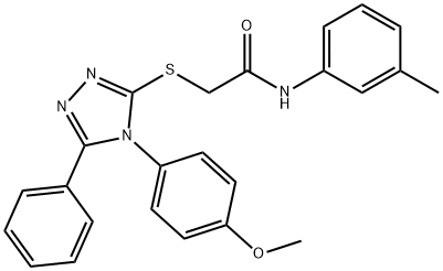 2-{[4-(4-methoxyphenyl)-5-phenyl-4H-1,2,4-triazol-3-yl]sulfanyl}-N-(3-methylphenyl)acetamide 结构式