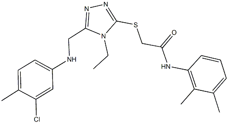 2-({5-[(3-chloro-4-methylanilino)methyl]-4-ethyl-4H-1,2,4-triazol-3-yl}sulfanyl)-N-(2,3-dimethylphenyl)acetamide 结构式