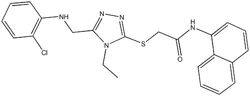 2-({5-[(2-chloroanilino)methyl]-4-ethyl-4H-1,2,4-triazol-3-yl}sulfanyl)-N-(1-naphthyl)acetamide Structure