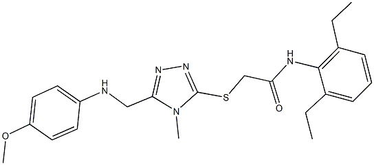 N-(2,6-diethylphenyl)-2-({5-[(4-methoxyanilino)methyl]-4-methyl-4H-1,2,4-triazol-3-yl}sulfanyl)acetamide Struktur