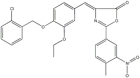 4-{4-[(2-chlorobenzyl)oxy]-3-ethoxybenzylidene}-2-{3-nitro-4-methylphenyl}-1,3-oxazol-5(4H)-one,483276-85-3,结构式