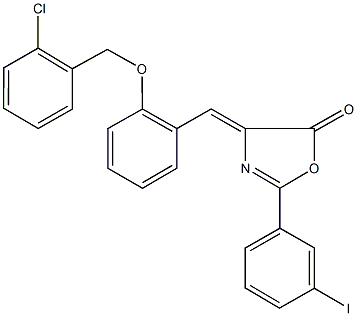 4-{2-[(2-chlorobenzyl)oxy]benzylidene}-2-(3-iodophenyl)-1,3-oxazol-5(4H)-one Structure