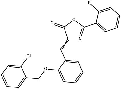 4-{2-[(2-chlorobenzyl)oxy]benzylidene}-2-(2-fluorophenyl)-1,3-oxazol-5(4H)-one Structure