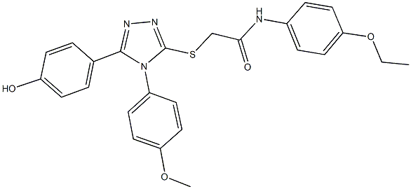 N-(4-ethoxyphenyl)-2-{[5-(4-hydroxyphenyl)-4-(4-methoxyphenyl)-4H-1,2,4-triazol-3-yl]sulfanyl}acetamide 结构式