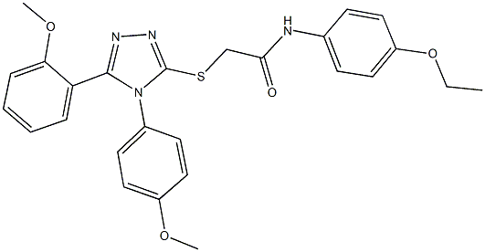 N-(4-ethoxyphenyl)-2-{[5-(2-methoxyphenyl)-4-(4-methoxyphenyl)-4H-1,2,4-triazol-3-yl]sulfanyl}acetamide 化学構造式