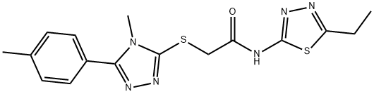 N-(5-ethyl-1,3,4-thiadiazol-2-yl)-2-{[4-methyl-5-(4-methylphenyl)-4H-1,2,4-triazol-3-yl]sulfanyl}acetamide Structure