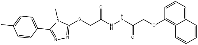 2-{[4-methyl-5-(4-methylphenyl)-4H-1,2,4-triazol-3-yl]sulfanyl}-N'-[(1-naphthyloxy)acetyl]acetohydrazide Structure