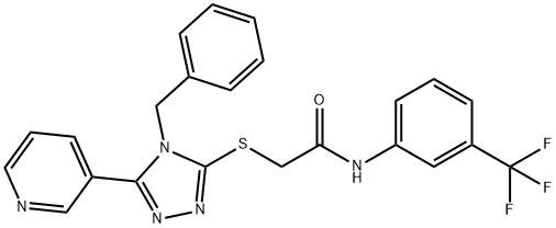 2-{[4-benzyl-5-(3-pyridinyl)-4H-1,2,4-triazol-3-yl]sulfanyl}-N-[3-(trifluoromethyl)phenyl]acetamide,483288-80-8,结构式