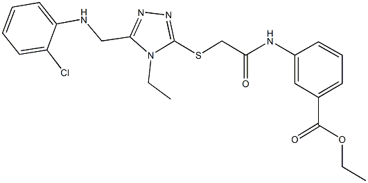 ethyl 3-{[({5-[(2-chloroanilino)methyl]-4-ethyl-4H-1,2,4-triazol-3-yl}sulfanyl)acetyl]amino}benzoate Structure