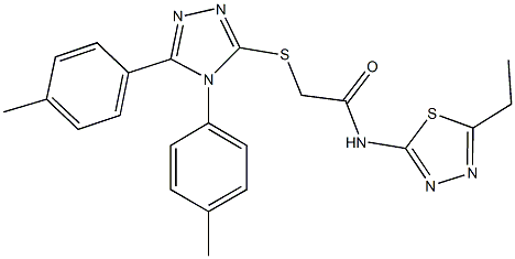 2-{[4,5-bis(4-methylphenyl)-4H-1,2,4-triazol-3-yl]sulfanyl}-N-(5-ethyl-1,3,4-thiadiazol-2-yl)acetamide Structure