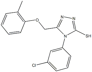 4-(3-chlorophenyl)-5-[(2-methylphenoxy)methyl]-4H-1,2,4-triazole-3-thiol Struktur