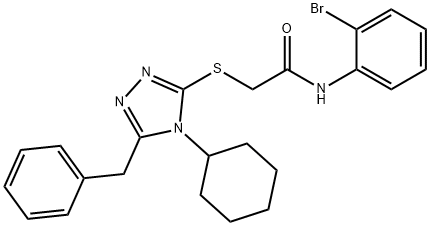 2-[(5-benzyl-4-cyclohexyl-4H-1,2,4-triazol-3-yl)sulfanyl]-N-(2-bromophenyl)acetamide Structure