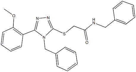 N-benzyl-2-{[4-benzyl-5-(2-methoxyphenyl)-4H-1,2,4-triazol-3-yl]sulfanyl}acetamide Struktur