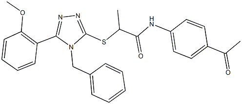N-(4-acetylphenyl)-2-{[4-benzyl-5-(2-methoxyphenyl)-4H-1,2,4-triazol-3-yl]sulfanyl}propanamide Structure