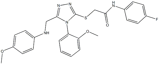 N-(4-fluorophenyl)-2-{[5-[(4-methoxyanilino)methyl]-4-(2-methoxyphenyl)-4H-1,2,4-triazol-3-yl]sulfanyl}acetamide Structure