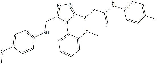 2-{[5-[(4-methoxyanilino)methyl]-4-(2-methoxyphenyl)-4H-1,2,4-triazol-3-yl]sulfanyl}-N-(4-methylphenyl)acetamide Structure