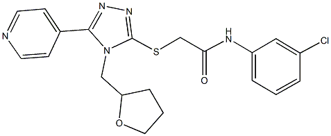N-(3-chlorophenyl)-2-{[5-(4-pyridinyl)-4-(tetrahydro-2-furanylmethyl)-4H-1,2,4-triazol-3-yl]sulfanyl}acetamide Structure