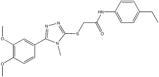 2-{[5-(3,4-dimethoxyphenyl)-4-methyl-4H-1,2,4-triazol-3-yl]sulfanyl}-N-(4-ethylphenyl)acetamide,483301-26-4,结构式