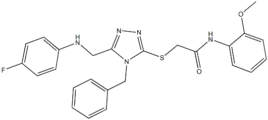 2-({4-benzyl-5-[(4-fluoroanilino)methyl]-4H-1,2,4-triazol-3-yl}sulfanyl)-N-(2-methoxyphenyl)acetamide|