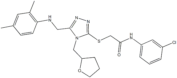 N-(3-chlorophenyl)-2-{[5-[(2,4-dimethylanilino)methyl]-4-(tetrahydro-2-furanylmethyl)-4H-1,2,4-triazol-3-yl]sulfanyl}acetamide Structure