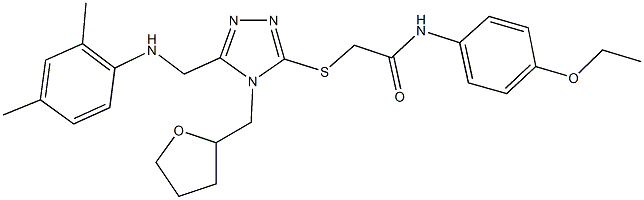 2-{[5-[(2,4-dimethylanilino)methyl]-4-(tetrahydro-2-furanylmethyl)-4H-1,2,4-triazol-3-yl]sulfanyl}-N-(4-ethoxyphenyl)acetamide Structure