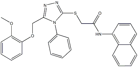 2-({5-[(2-methoxyphenoxy)methyl]-4-phenyl-4H-1,2,4-triazol-3-yl}sulfanyl)-N-(1-naphthyl)acetamide Structure