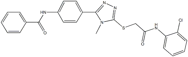 N-[4-(5-{[2-(2-chloroanilino)-2-oxoethyl]sulfanyl}-4-methyl-4H-1,2,4-triazol-3-yl)phenyl]benzamide Struktur