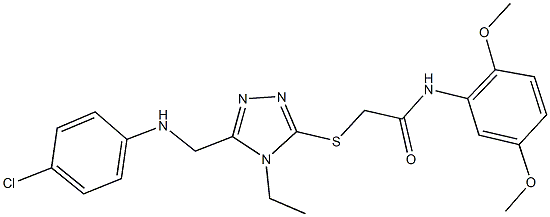 2-({5-[(4-chloroanilino)methyl]-4-ethyl-4H-1,2,4-triazol-3-yl}sulfanyl)-N-(2,5-dimethoxyphenyl)acetamide,483320-56-5,结构式