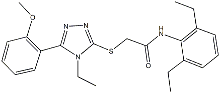N-(2,6-diethylphenyl)-2-{[4-ethyl-5-(2-methoxyphenyl)-4H-1,2,4-triazol-3-yl]sulfanyl}acetamide 结构式