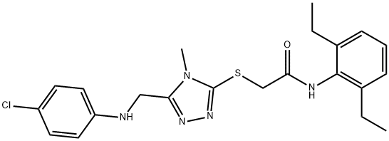 2-({5-[(4-chloroanilino)methyl]-4-methyl-4H-1,2,4-triazol-3-yl}sulfanyl)-N-(2,6-diethylphenyl)acetamide 结构式