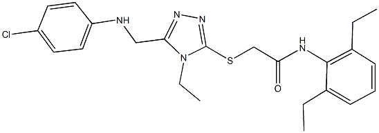 2-({5-[(4-chloroanilino)methyl]-4-ethyl-4H-1,2,4-triazol-3-yl}sulfanyl)-N-(2,6-diethylphenyl)acetamide,483320-99-6,结构式