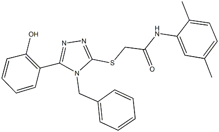 2-{[4-benzyl-5-(2-hydroxyphenyl)-4H-1,2,4-triazol-3-yl]sulfanyl}-N-(2,5-dimethylphenyl)acetamide 结构式